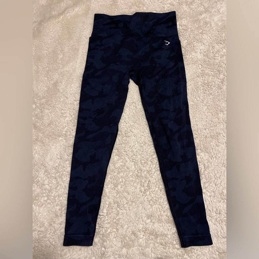 Gymshark Adapt Seamless Blue Camo Leggings Women's Small